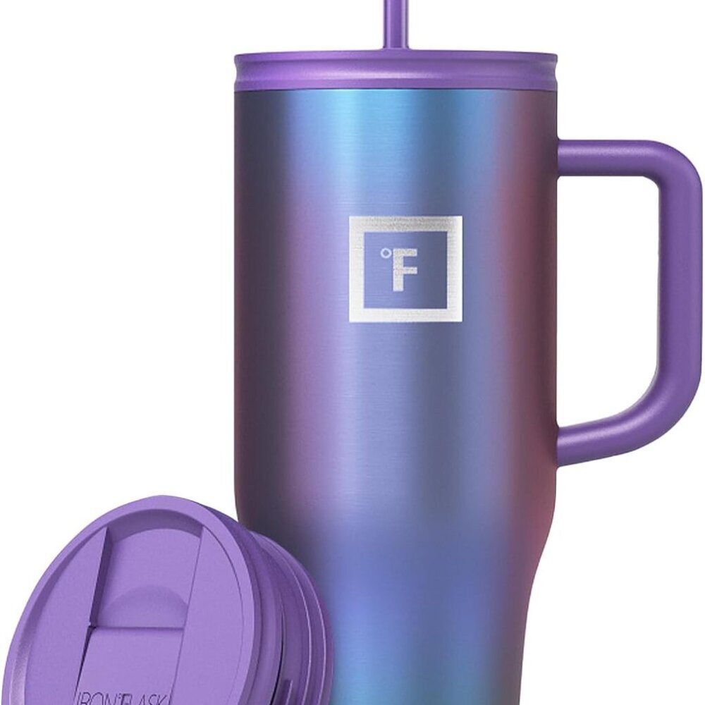 Co-Pilot Insulated Mug w/Straw & Flip Cap Lids - Cup Holder Bottle for Hot, Cold